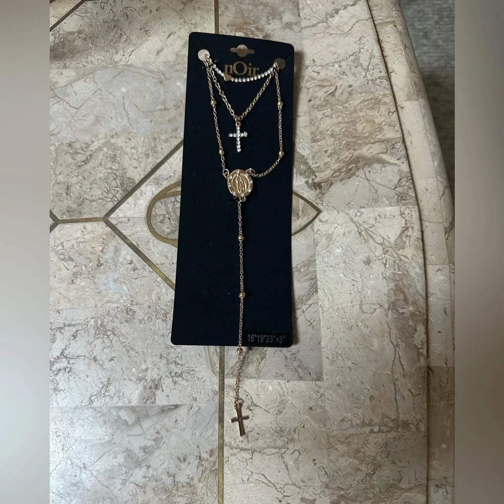 🔥 4 for $20!! Gold Minimalist Layered Necklace with Religious Charms